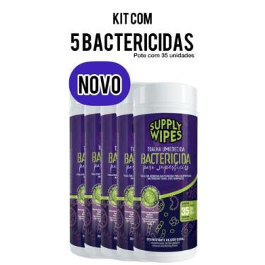 Imagem de Kit 5 Pano Lenço Toalha Umedecida Bactericida Limpa Banheiro E Bancada