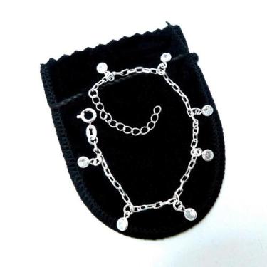 Imagem de Pulseira Feminina 15/19cm 1mm Zircônia Folheada Prata PL516 - WNBIJOUT