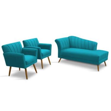 Imagem de Kit Recamier + 2 Poltronas Para Decoração Recepção Clinica Estética No