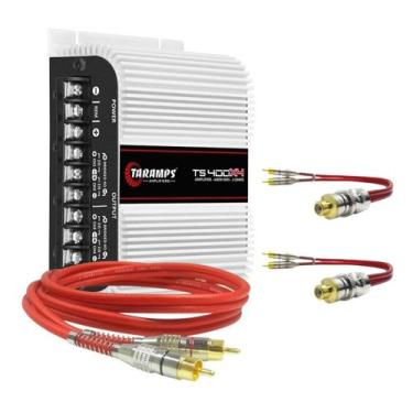 Imagem de Módulo Taramps TS400x4 400w 4 Canais + 1 RCA 1 Metro Blindado + 2 Cabo