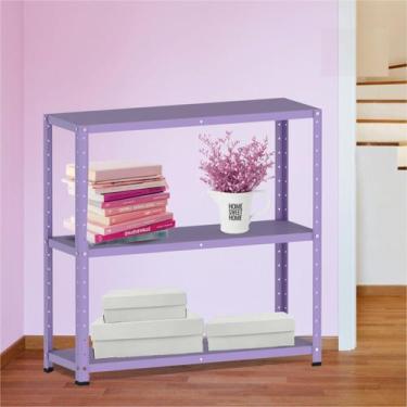 Imagem de Estante Multiuso 3 Prateleiras 92cm Aço - Pandin Móveis