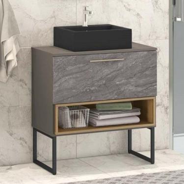 Imagem de Gabinete para Banheiro sem Cuba com Pés 1 Gaveta Vicenza - Móveis Bosi