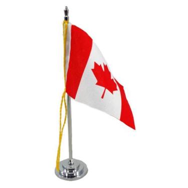 Imagem de Mini Bandeira de Mesa Canadá 15 cm Poliéster - SP Bandeiras 