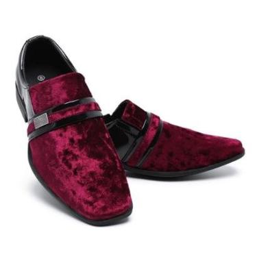 Imagem de Sapato Social Gmm Shoes 108 Aveludado Bico Quadrado Fino Masculino-Masculino