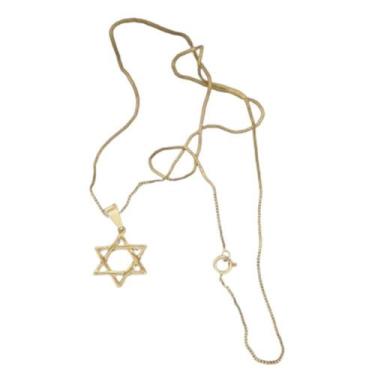 Imagem de Corrente Veneziana 0,7Mm Com Pingente Estrela De Davi - A.R Variedades