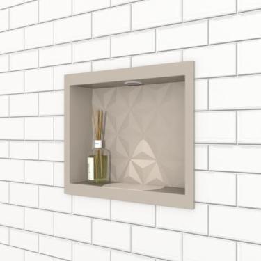 Imagem de Nicho para Banheiro em Mármore Sintético Texturizado 40x30cm - Cozimax