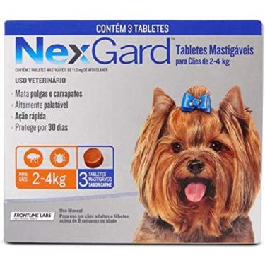 Imagem de Antipulgas e Carrapatos NexGard para Cães de 2 a 4 Kg cx 3 comp - Boeh