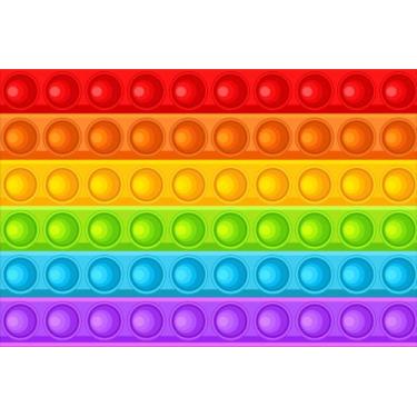 Imagem de Painel de Lona Pop It Brinquedo Arco Íris - Fabrika de Festa, 200x150c