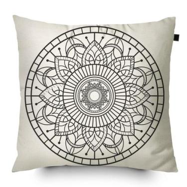 Imagem de Almofada Estampada Mandala 40x40cm Durga Preto - FASTLAR