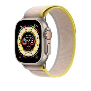 Imagem de Pulseira de Nylon para iWatch 38mm / 40mm / 41mm - Bege com Amarelo - 