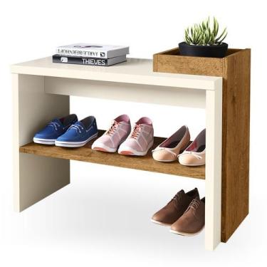 Imagem de Sapateira Madeira MDP Multiuso Hall Quarto Organizadora Prateleira Abe