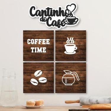 Imagem de Kit 5 Placas Decorativas Cantinho do Café Cozinha - Art Print