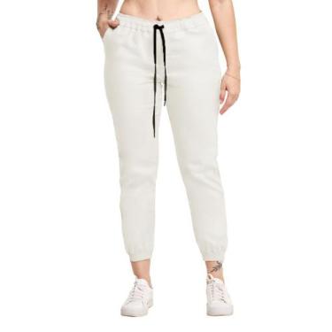 Imagem de Calça Jogger Plus Size Sarja Feminina Skinny Com Punho S01plus - Wooks