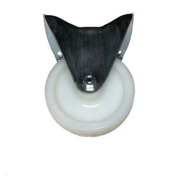 Imagem de (10pçs) Rodizio Fixo 4pol. Nylon Branco Placa 170kg Por Roda - ABCMAIO