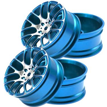 Imagem de 4Pcs Vgoohobby Aluminum Wheel Rims 12mm Hex Hub Width 26mm Compatible with 1/10 Tamiya TT-01 Kyosho RedCat Sakura HSP HPI 1/10 On-Road Racing Touring RC Drift Car (Blue)