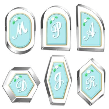 Imagem de Auktosmn Conjunto de cortadores de biscoito de placa geométrica - 6 peças - 10 cm - forma de cortador de biscoito de moldura segura para máquina de lavar louça para assar