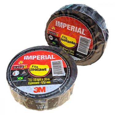 Imagem de Fita Isolante 3M Imperial 20M Preta - Kit C/10 Pecas, Preto