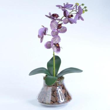 Imagem de Arranjo de Orquídea Artificial Lilás e Vinho Michele - Vila das Flores