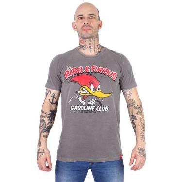 Imagem de Camiseta Estonada Pica Pau Rachador Cinza. - Art Rock, m