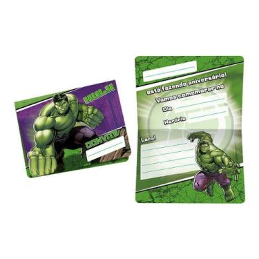 Imagem de Convite de Aniversário Hulk - 8 Unidades - Regina