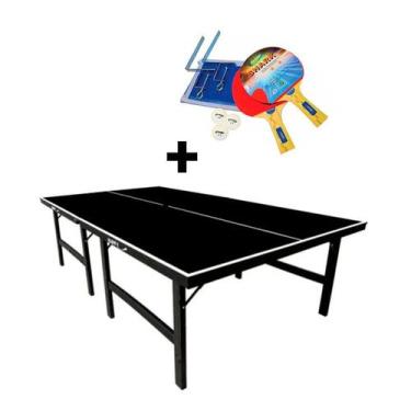 Imagem de MESA DE PING PONG COR PRETA MDP 15mm 1010 KLOPF + KIT Completo 5031