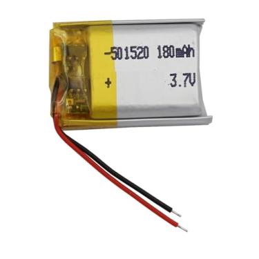 Imagem de bateria 2 fios recarregavel 3,7v 501520 com 180mah 5mm de espessura x 15mm de largura x 20mm de comprimento