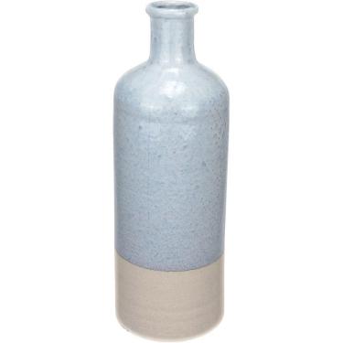 Imagem de Vaso Decorativo Enfeite Casa Aparador Garrafa Home&co Cerâmica 44x15x15cm Cinza