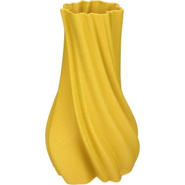 Imagem de Vaso Decorativo Enfiete Casa Aparador 3d Home&co Cerâmica 28x16x16cm Amarelo
