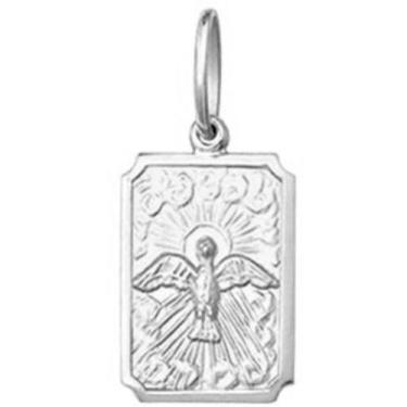 Imagem de Pingente Mini 0.9cm Quadrado Retangular Santos Ouro Branco 18k ( 29 Sa
