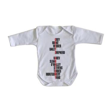 Imagem de body nenê criança roupa bebê manga longa  Grey's Anatomy nomes - Empór