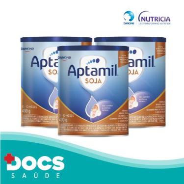 Imagem de Fórmula Infantil Aptamil Soja 400gr Danone KIT 03 unidades