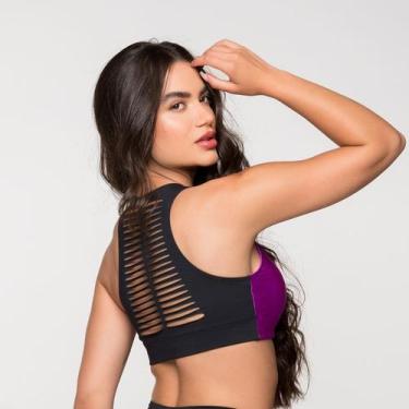 Imagem de Top Fitness Poliamida com Corte á Laser nas Costas Havaí - LOT FITNESS