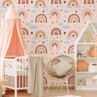 Imagem de Papel de Parede Arco Íris Boho rolo 57x270cm - Quartinhos