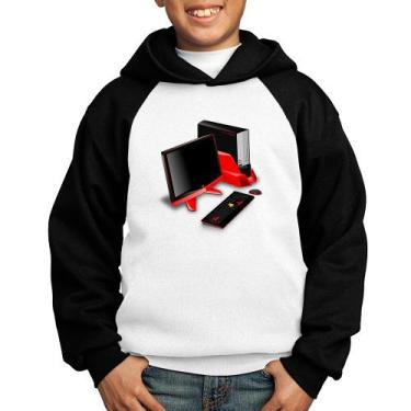 Imagem de Moletom Infantil PC Gamer - Foca na Moda, Branco, Preto, 6