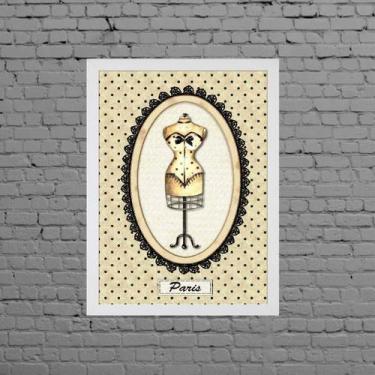 Imagem de Quadro Manequim De Costura Paris 33x24cm - com vidro - Quadros On-line