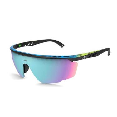 Imagem de Óculos de Sol Unissex Mormaii Leap Preto com Azul e Amarelo