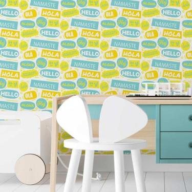 Imagem de Papel de Parede Adesivo Frases Hello N03117 0,58X2,5M - Adesivo BR
