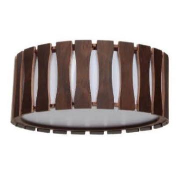 Imagem de Plafon Sobrepor Ripado Madeira Málaga 30 cm 2 Luzes - Casa Ilumina