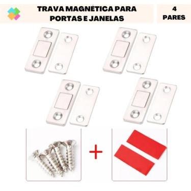 Imagem de 4 Trava Porta Móveis Fechadura Magnética Para Armário Gaveta - YA Acce