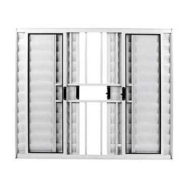 Imagem de Veneziana 6 Folhas De Alumínio Branco Com Grade 1,00 X 1,50 - ALLO ESQ