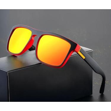 Imagem de Óculos MASCULINO De Sol Vermelho ESPELHADO Anti-Reflexo Com Proteção 4