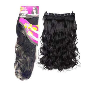 Imagem de Aplique de Tic Tac Castanho Escuro ondulado 60cm Orgânico - Genérica