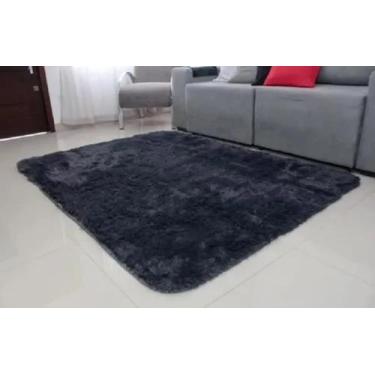 Imagem de Tapete De Sala Quarto Felpudo Peludo 1,40 X 1,00 cinza - Claudia casa 