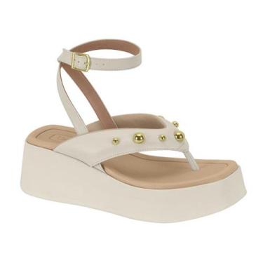 Imagem de Sandália Beira Rio De Dedo Flatform Tira Tornozelo 8530 103, Branco of
