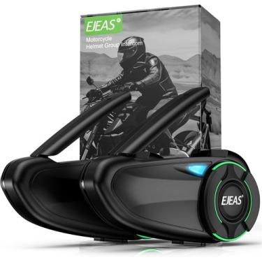 Imagem de Kit 2 Intercomunicador Ejeas Q8 Par Fone Bluetooth Moto Capacete Conec