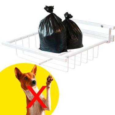 Imagem de Lixeira de Rua Suspensa Retratil Grade Reforçada em Aço 50cm x 40cm - 