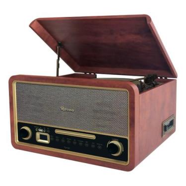 Imagem de Vitrola Raveo Turner Tocadisco Vinil Cd Radio Fita K7 Retro Bluetooth