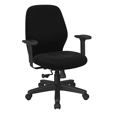 Imagem de Office Star Cadeira de mesa ergonômica para escritório com costas com controle de inclinação sincronizada 2 a 1 e braços acolchoados macios ajustáveis, tecido de jato de diamante