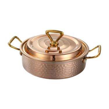 Imagem de DimyFew Panela quente martelada, prato de atrito, grande capacidade, fácil limpeza, panela de indução com capa para buffet, casa, fornecedor, 26cm