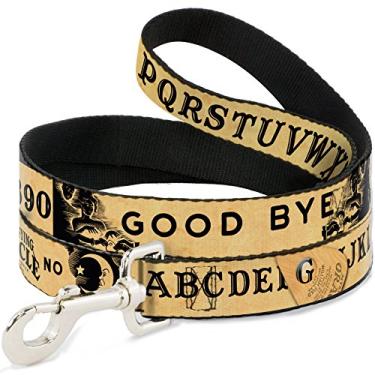 Imagem de Buckle-Down Coleira para animais de estimação - Elementos de placa Ouija 4 Natural/Preto - 1,22 m de comprimento - 2,54 cm (1") de largura